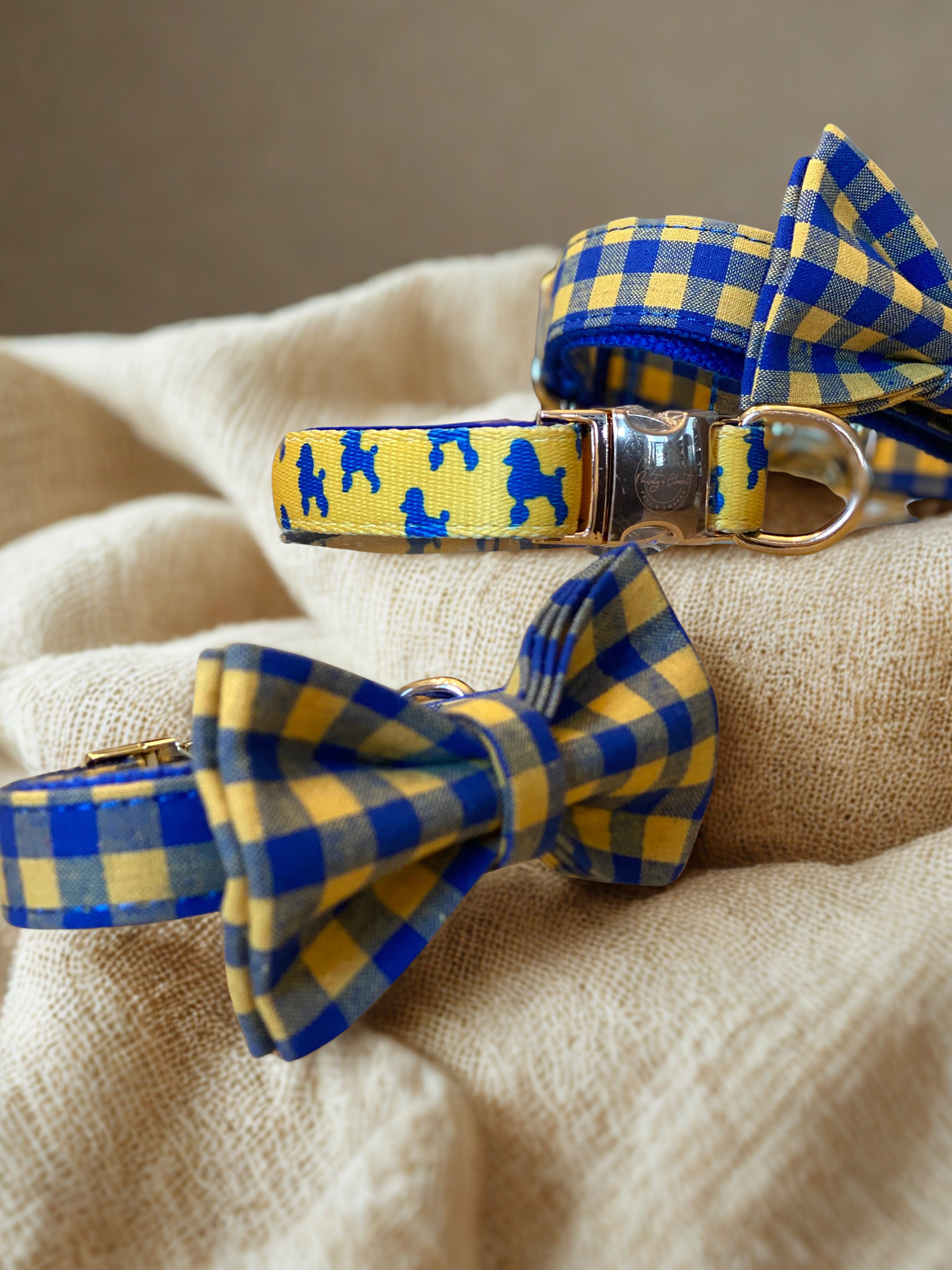 The Walking Dog Set-Blue Yellow Plaid
