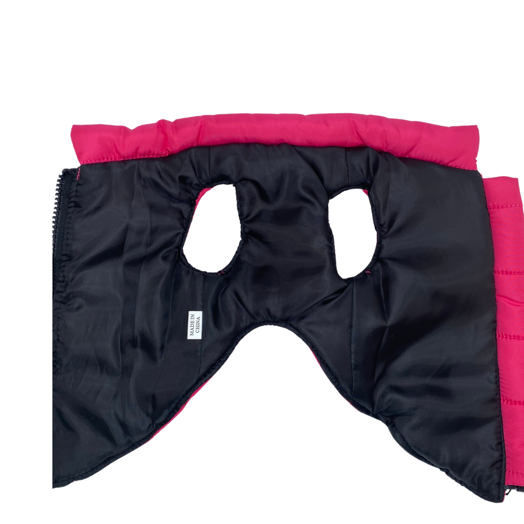 Bold and Bright Hot Pink Puffy Dog Coat: S