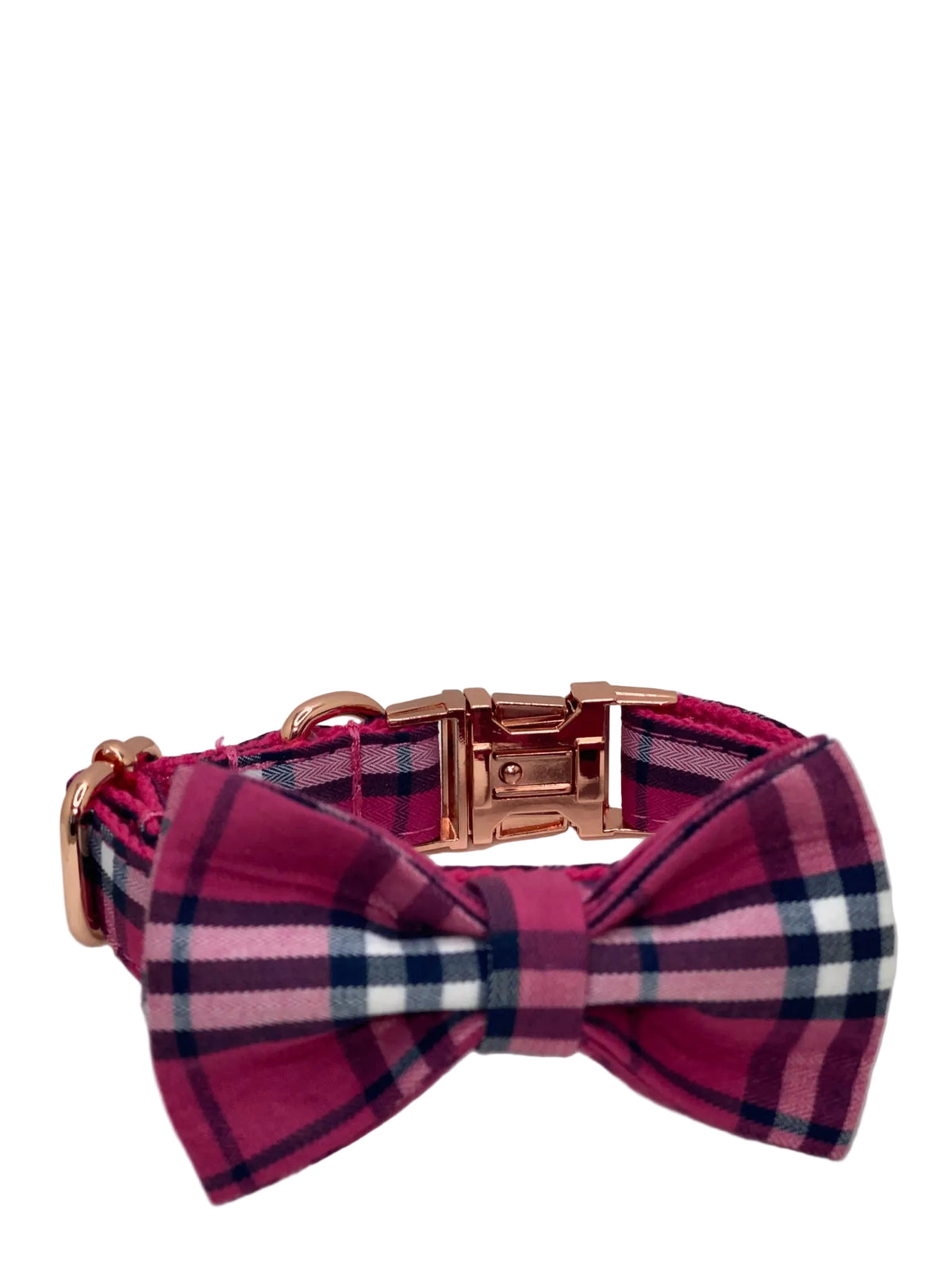 The Classic Dog Set- Pink Plaid Collar