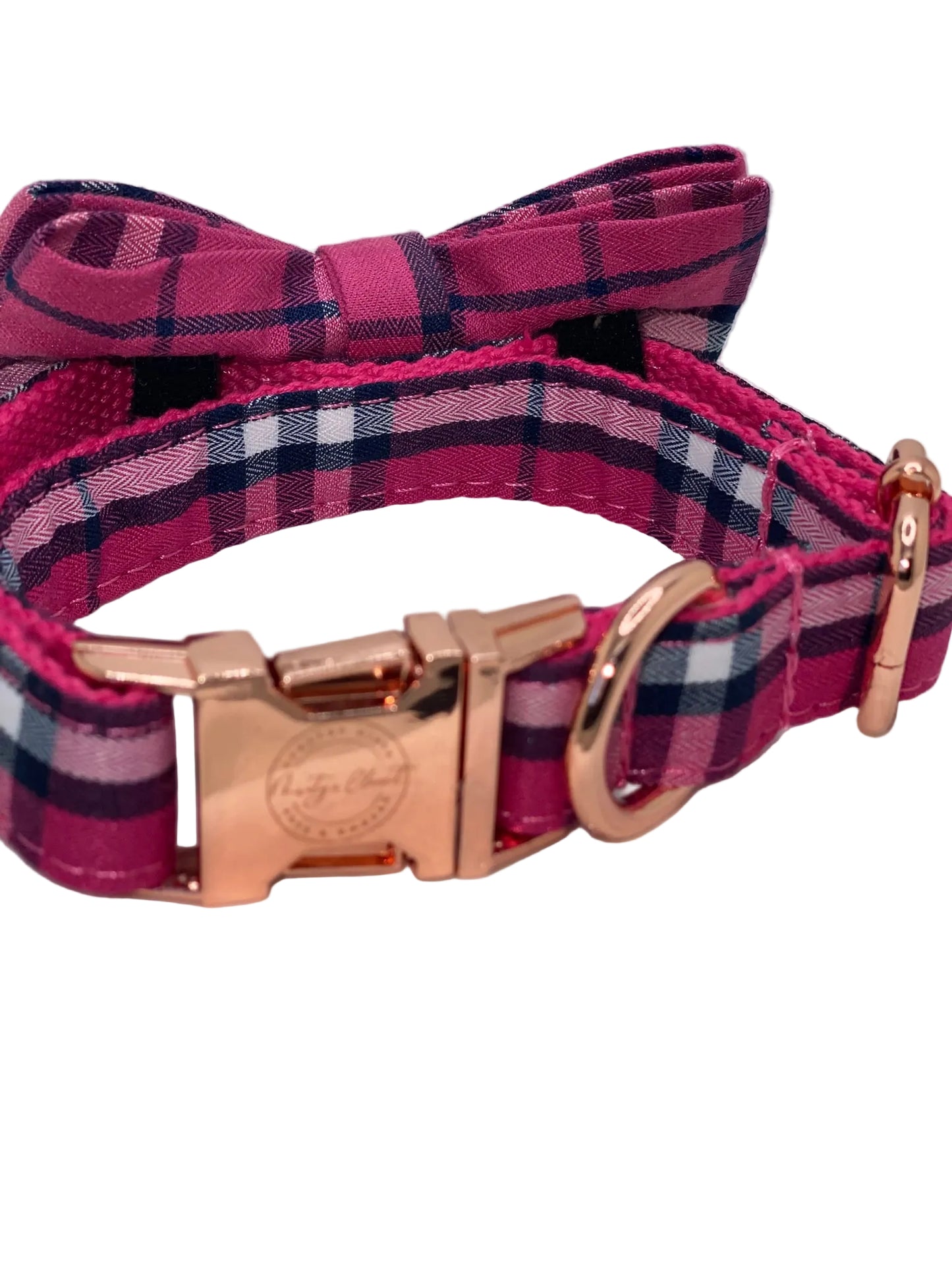The Classic Dog Set- Pink Plaid Collar