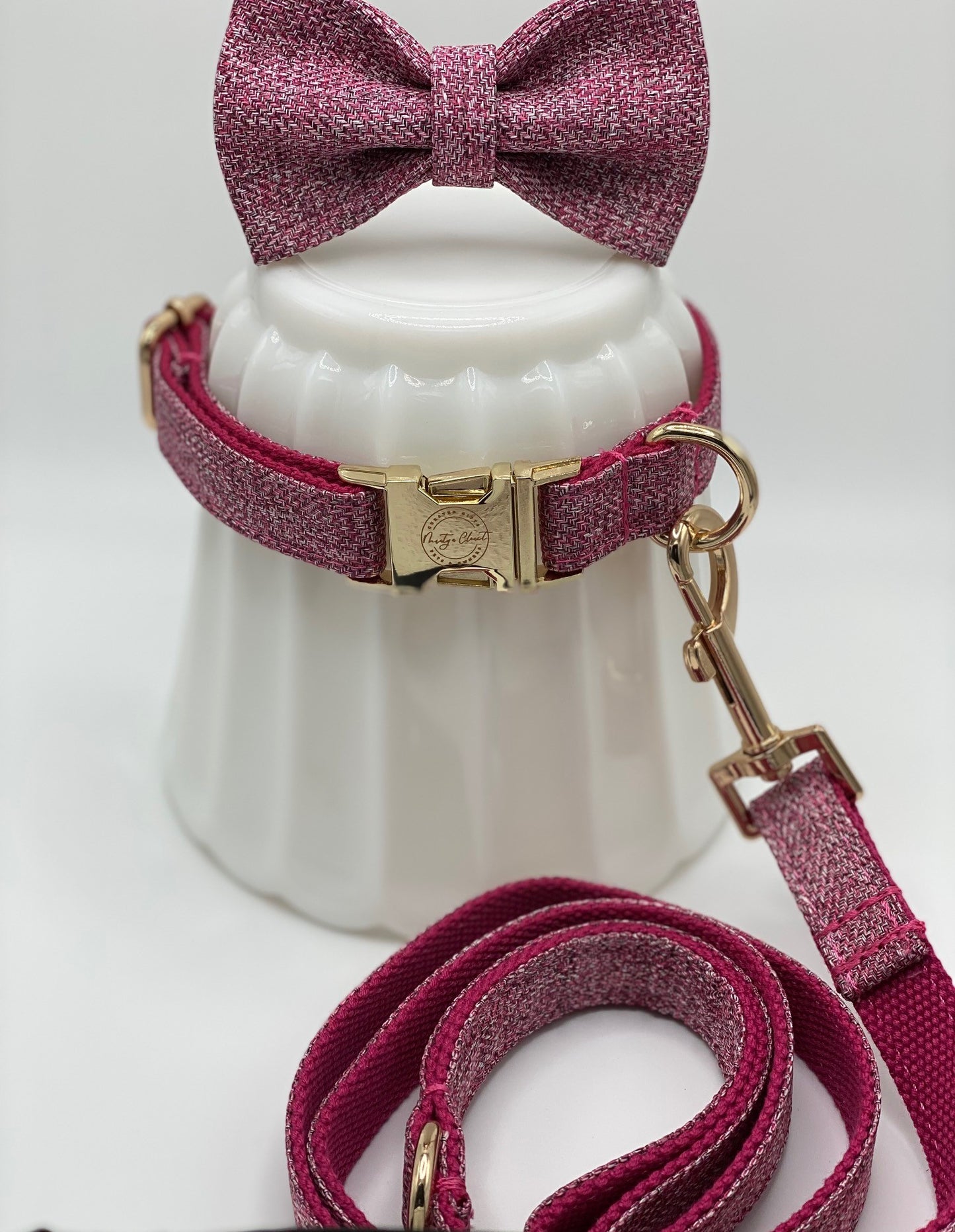 The Pink Suit Bow Tie & Collar Set