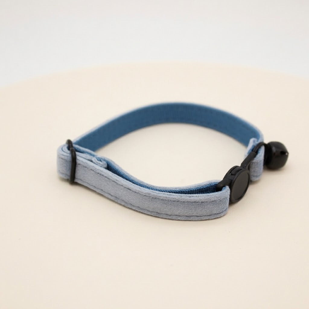 Velvet Powder Blue Cat Collar