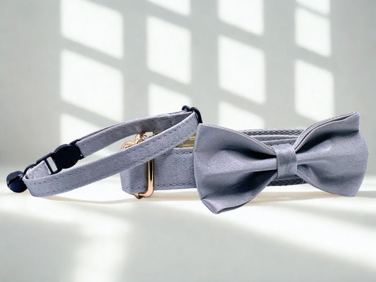 Satin Silver Cat Collar