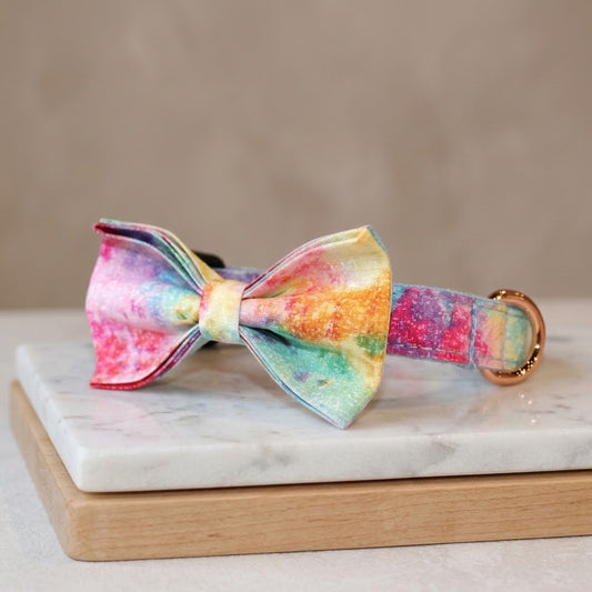 Classic Dog Collar & Bowtie Set - Tie Dyed