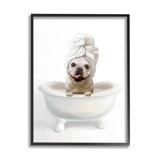 Bath Tub Pet Terrier: Black Framed