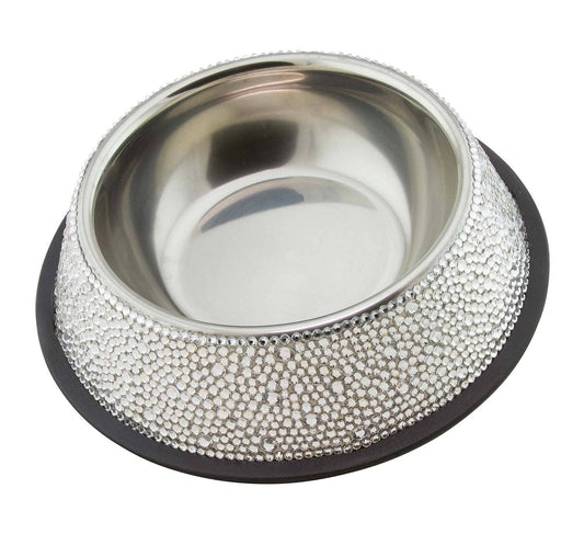 Rhinestone Strass Dog Bowl: Large 20oz