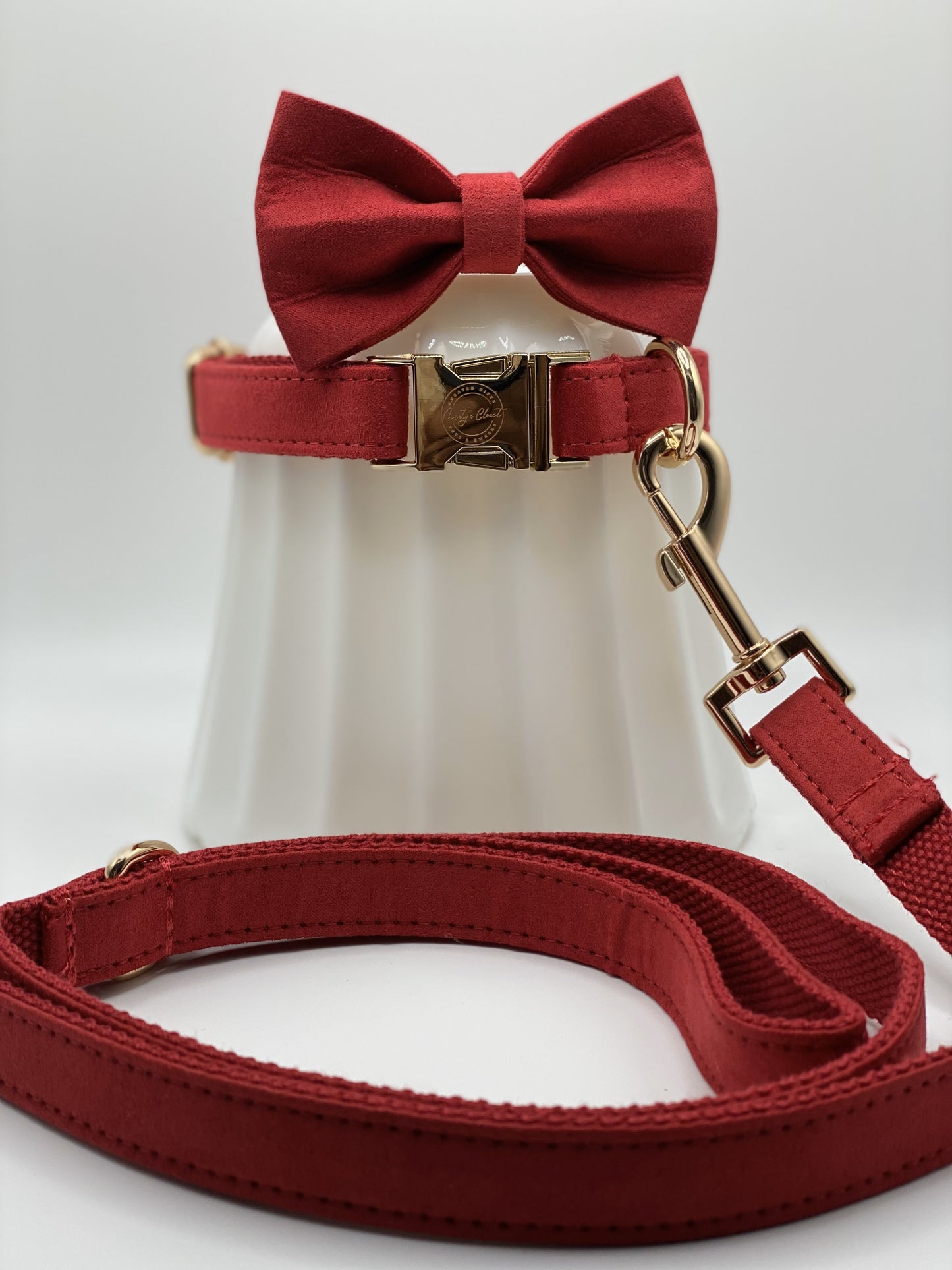 The Cherry Bowtie and Collar Set