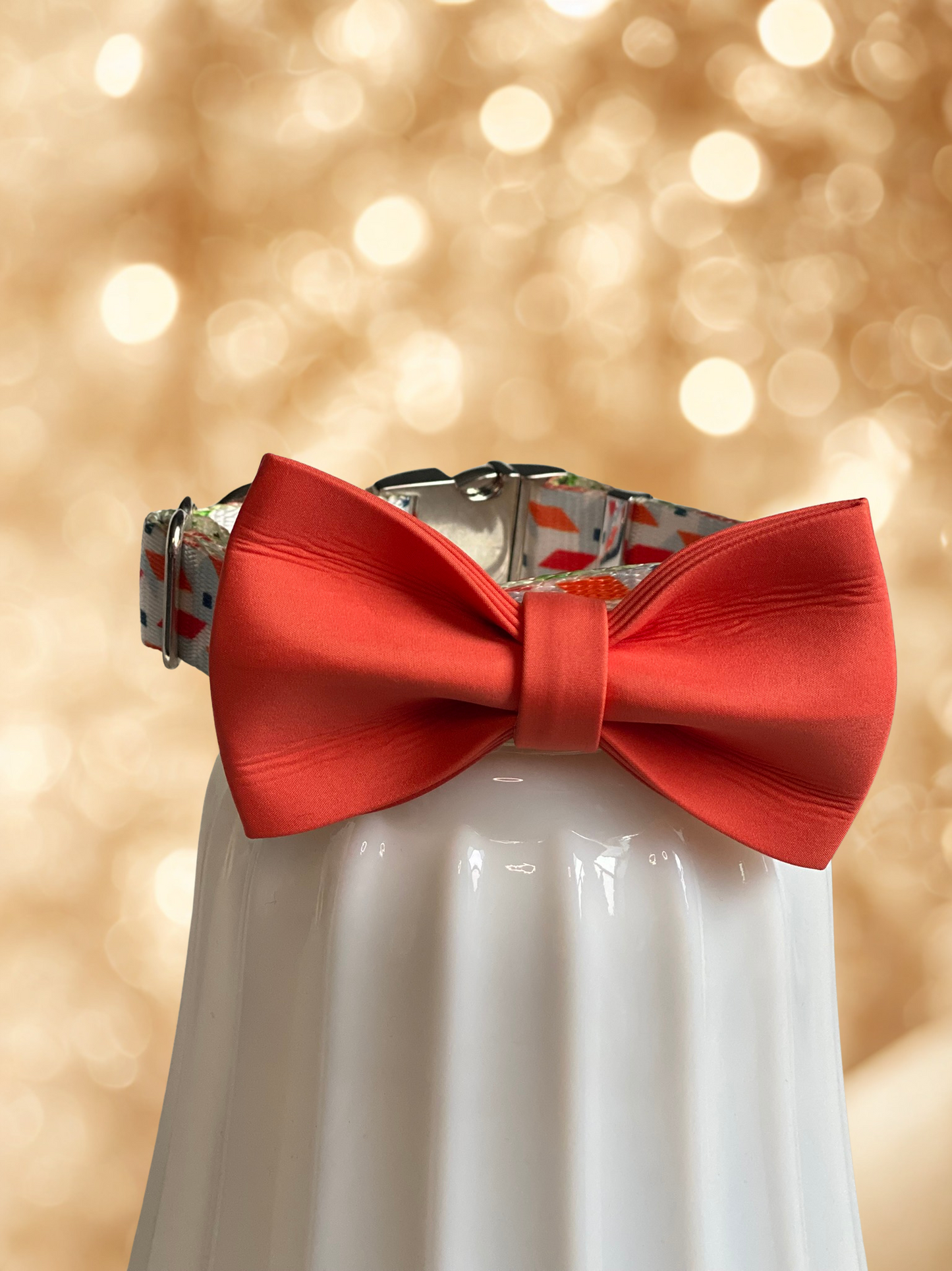 White Village Dog Bowtie Set | Limited Edition Holiday