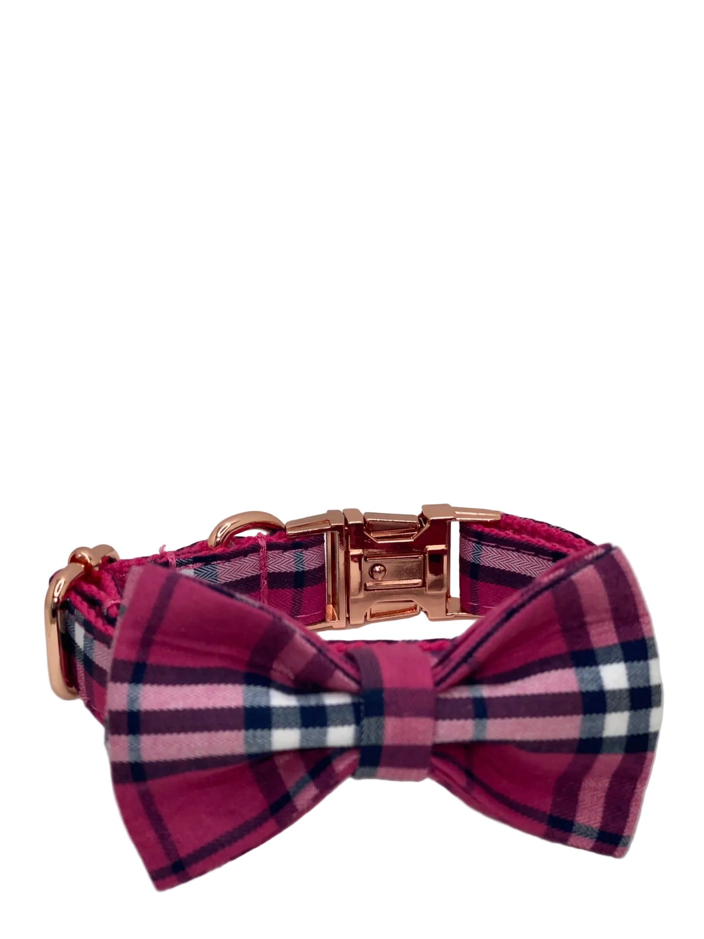 The Classic Dog Set- Pink Plaid Collar