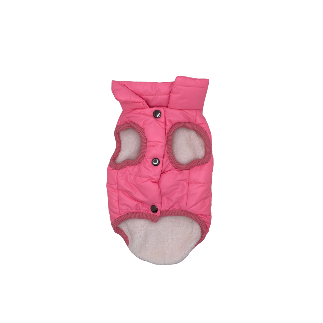 Sherpa-Lined Dog Jacket – Warmth and Style in Mocha or Pink: S