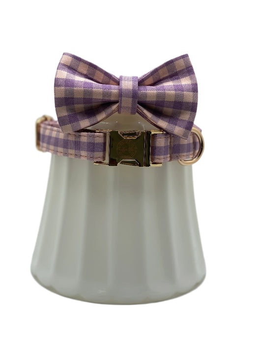 The Pink/Violet Bow Tie & Collar Set