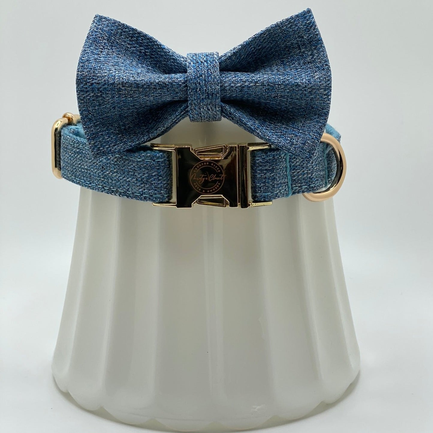 The Blue Suit Bowtie & Collar Set