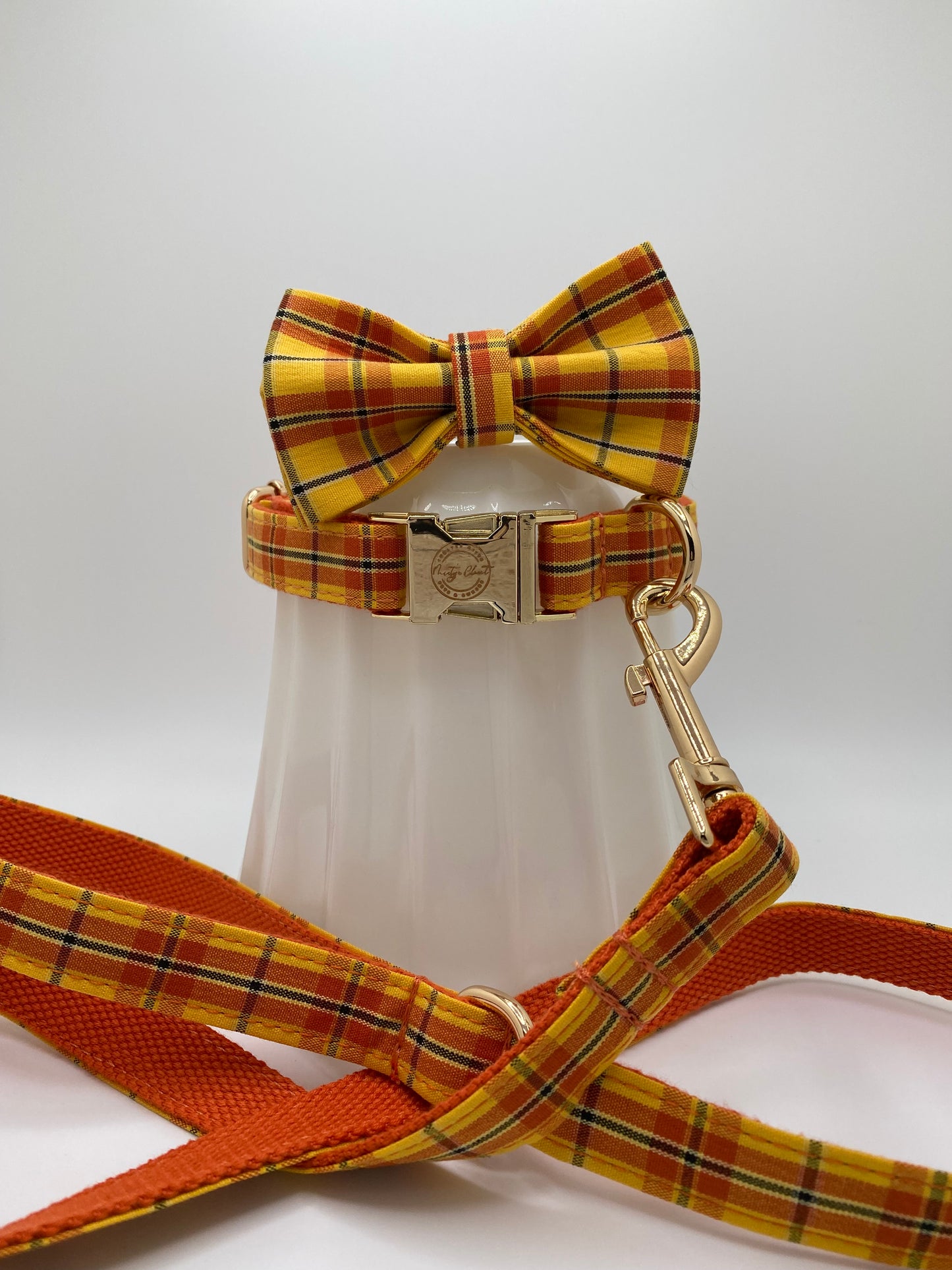 Dog Bowtie and Collar Set-Cheese Plaid