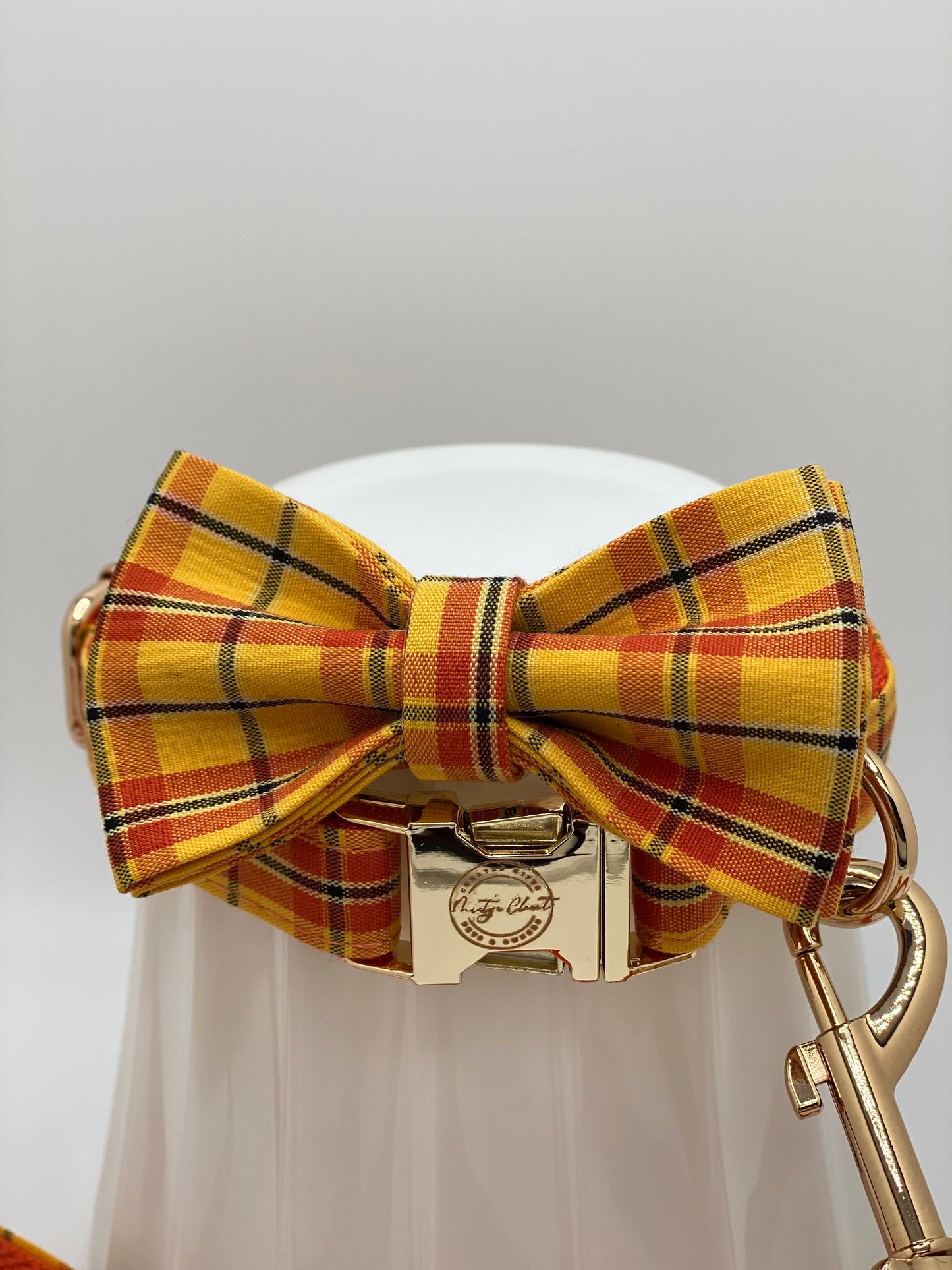 Dog Bowtie and Collar Set-Cheese Plaid