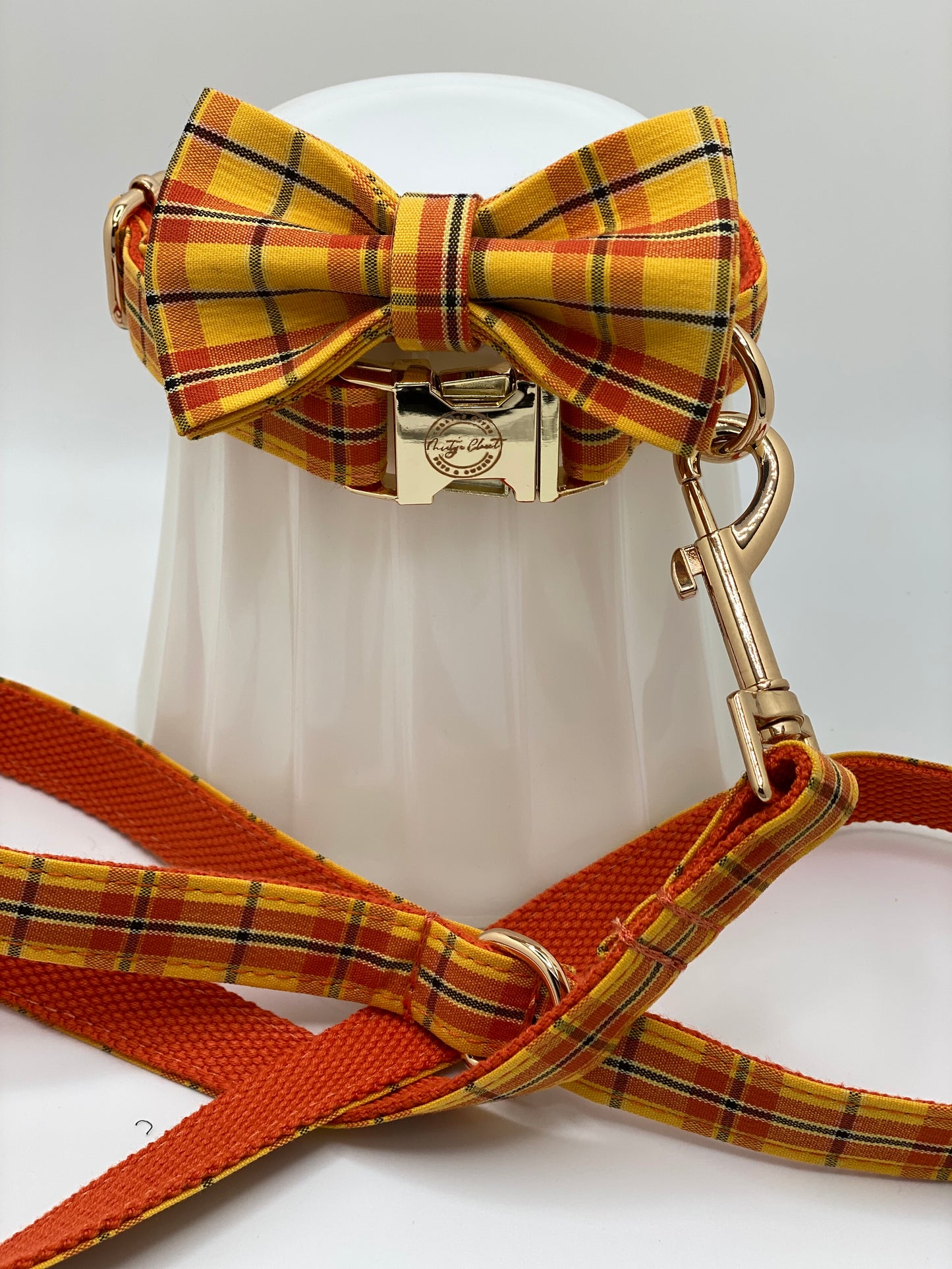 Dog Bowtie and Collar Set-Cheese Plaid