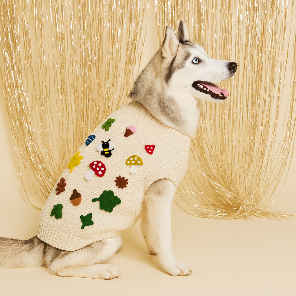Found My Animal Fall Leaves 3D Icon Dog Sweater
