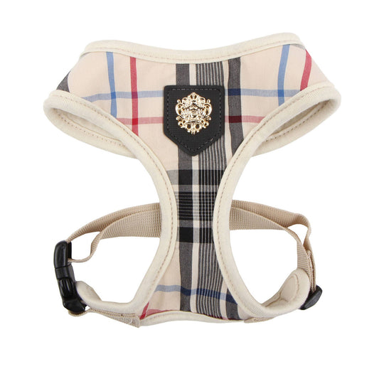 Dog Harness Over-the-Head Checkered Pattern: S / BEIGE