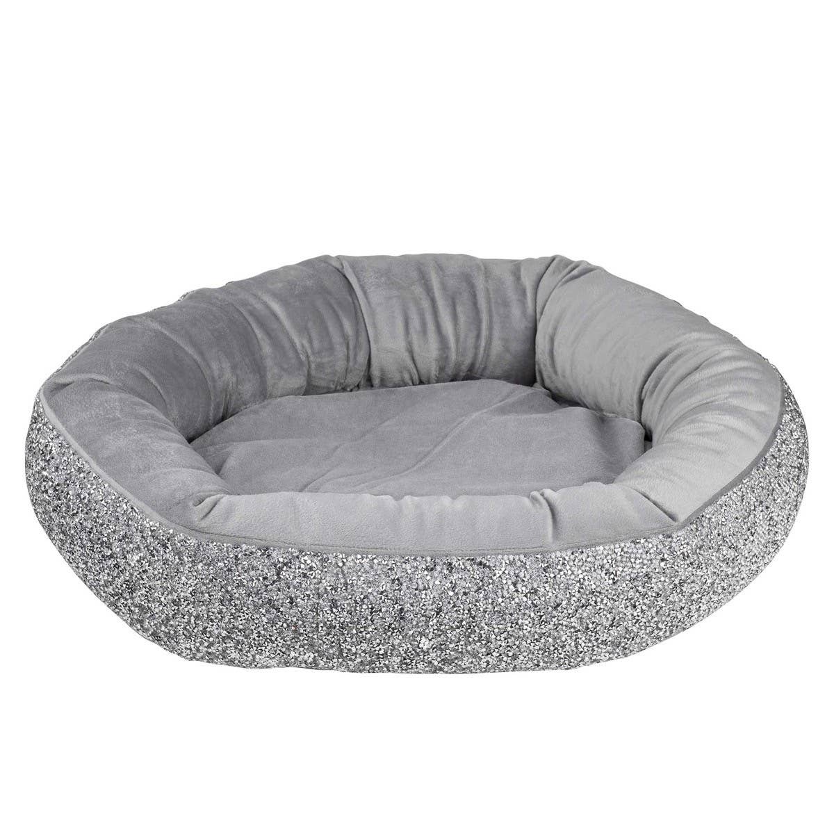 Silver Round Pet Bed: Small 20"